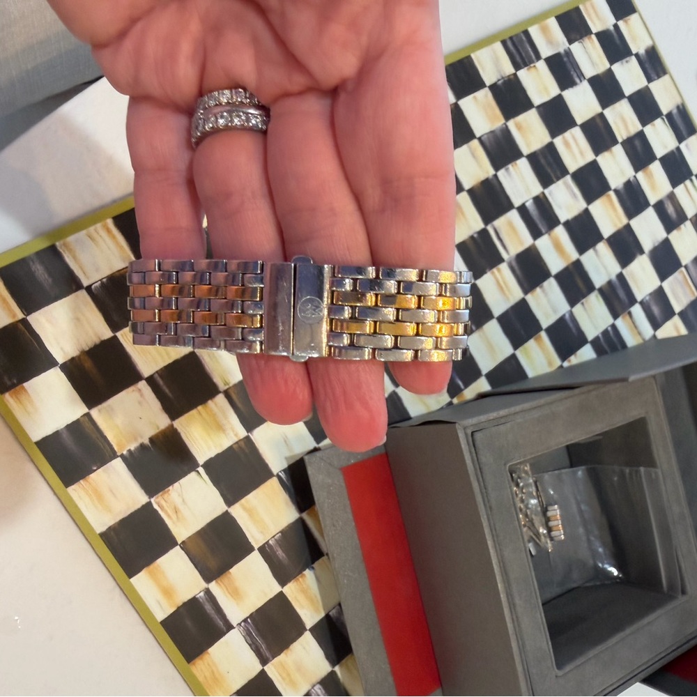 Michele CSX Diamond 18K Gold/ Silver Bracelet Watch - Picture 9 of 12